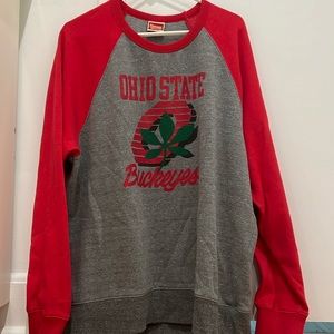 OSU sweatshirt. Homage Ohio State Crewneck. GREY AND RED. XL.